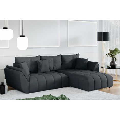 AX LIVING Ecksofa mit Schlaffunktion Antalya L Sofa Grau 280 cm