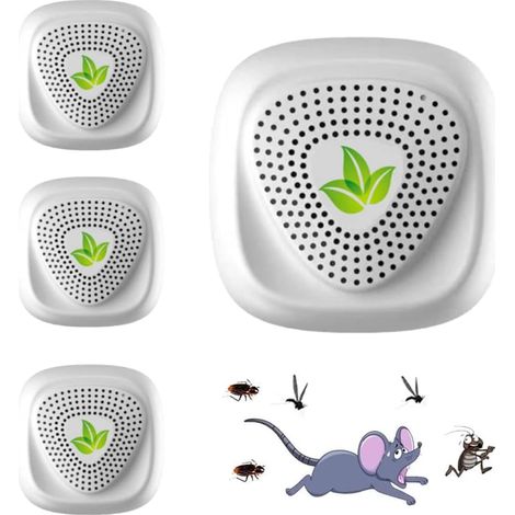 Répulsif ultrasonique antiparasitaire,Répulsif électrique Extra Fort pour araignées,Répulsif à ultrasons pour Souris,Répulsif pour moustiques,Pièges à Souris,cafards,punaises (1/4)
