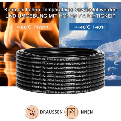 Câble électrique 22 AWG 2 x 0,3 mm² - 30 m - 0,3 mm² - 2 fils (1/5)