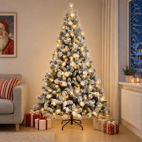 vidaXL Artificial Hinged Christmas Tree 150 cm 150 LEDs Warm White (1/5)
