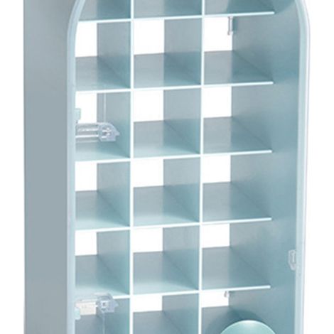 Rangement à Rouge à Lèvres 18 Emplacements Moulure Château Anti-Poussière ABS Organisateur pour Maquillage Cosmétiques Bleu