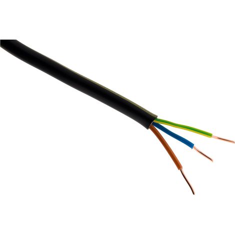 Zenitech – Câble d'alimentation électrique rigide U1000R2V 3G2,5mm² noir – Longueur 150m – Pour installations domestiques et professionnelles - U-1000