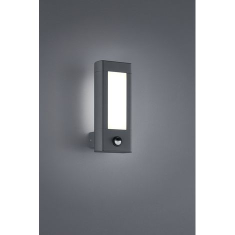 Applique Led Parete Esterno Sensore Movimento Antracite 28x10 cm Rhine GD Trio (1/3)
