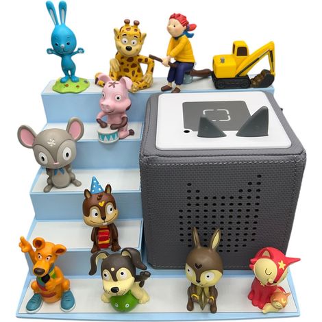 Étagère sur pied, jusqu'à 20 figurines, étagère de rangement décorative avec support, entièrement magnétique (bleu glacier) (1/5)
