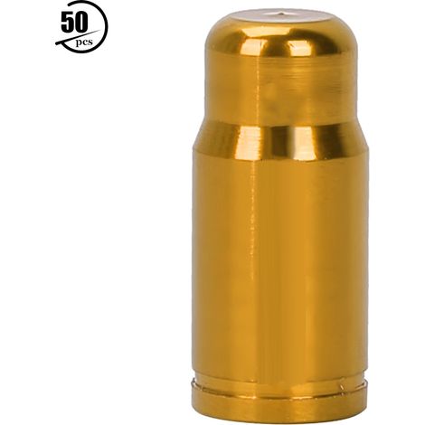 50 pièces de bouchons anti-poussière pour valves Presta en alliage d'aluminium anodisé, couleur or (1/5)