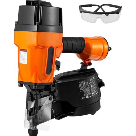 Mophorn Chiodatrice Pneumatica a Spirale, 45-90 mm, Chiodatrice Pneumatica a Spirale 15°, MCN90, Regolazione Profondita Senza Attrezzi, 90-120 PSI, Chiodatrice per Rivestimenti Faidate Montaggio