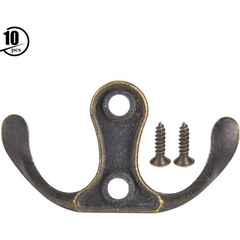 10 Crochets Mural Vintage Alliage Zinc Bronze Cyan Accessoires DIY pour Vêtements (1/5)