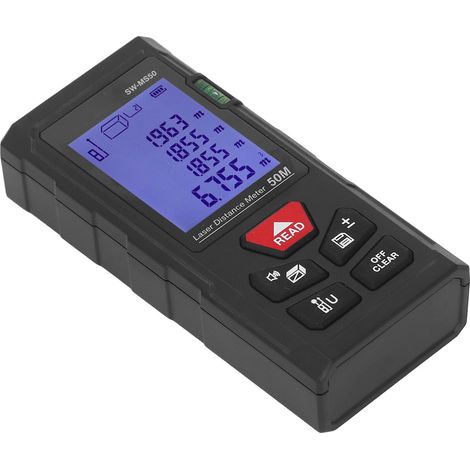 Télémètre Laser SW-MS50 Haute Précision, Testeur Portatif à Lumière Rouge Sans Piles Incluses (1/5)