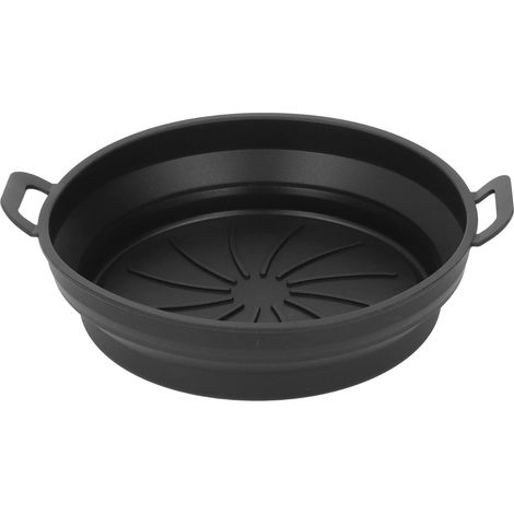 Doublure en silicone pour friteuse pliable, résistante à haute température, diamètre 19 cm, noir, qualité alimentaire (1/5)