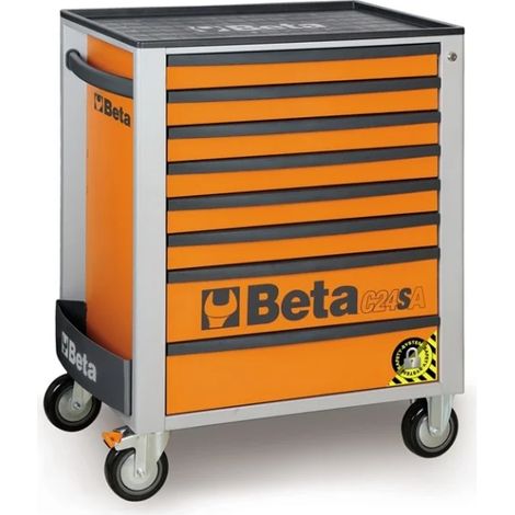 Cassettiera mobile antiribaltamento 8 cassetti  beta c24sa/8 - Orange