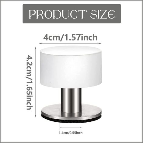 Butee de Porte Butée En Arret Arrêt à Double Usage Avec Amortisseur 1,57 x 1,65 pouces 2 pièces Acier Inoxydable (1/5)