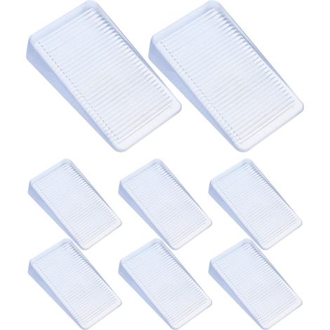 Cales de meubles robustes, lot 8, en PVC blanc, pour niveler et (1/5)