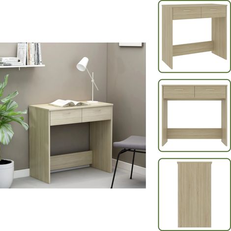 Bureau Chêne Sonoma 80x40x75 cm Aggloméré - Bureau - Meuble De Bureau - Bureau Design - Bureau Compact - Bureau Enfant (1/5)