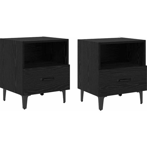 Maison Exclusive - Nachttisch 2 pcs Schwarz Eichen-Optik 40 x 35
