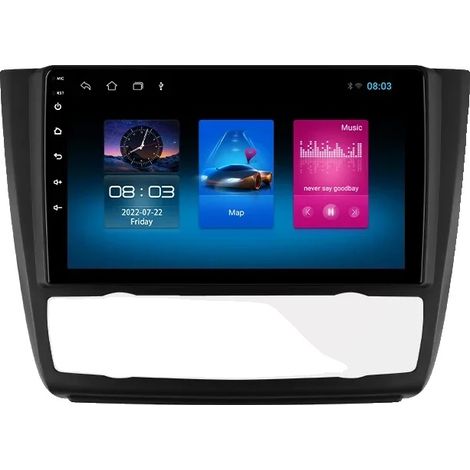 CarPlay, tamaño de pantalla, sistema de navegación, compatible con BMW Serie 1 E81 E82 E87 E88 AT MT Auto Manual, P1L A Auto (1/2)