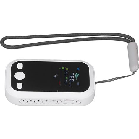 Moniteur de Qualité d'Air Portable avec Capteur CO2 NDIR, Mesure de Température et Humidité, Recharge USB-C, Design Blanc (1/5)