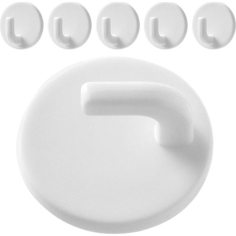 crochets auto adhésifs en plastique ABS blanc peu (1/5)