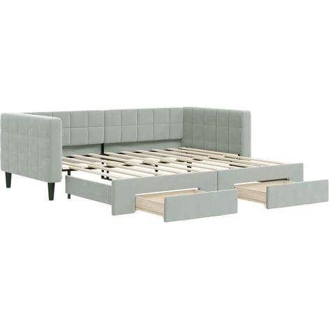 Maison Exclusive - Divano Letto Estraibile Cassetti Grigio Chiaro 90x190cm Velluto (1/5)