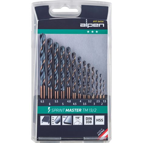 Alpen Bohrer-Kassette Sprint Master HSS TM13-2 13tlg. Ø1,5-6,5 mm 0000811101100 (1/3)