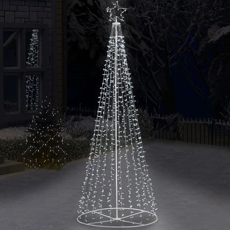Albero Natale Luminoso 340 cm Bianco Freddo 991 Led Decorazione Metallo Esterno (1/5)