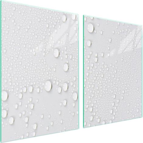 Plaque de protection en verre pour poêle 2x45x52 Drops (1/5)