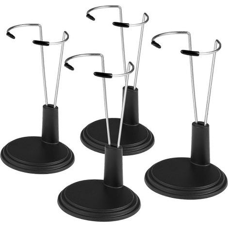 Lot de 4 supports créatifs pour poupées, présentoirs portables pour poupées de mode, étagères de rangement pour boutique ou maison-10.00X5.50X2.00CM-Black (1/3)