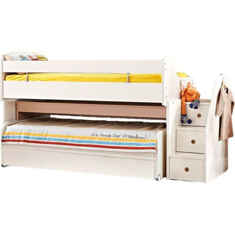 Bett Midi mit Schreibtisch und Schublade weiß 90X200/90X190cm (1/5)
