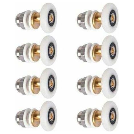 8 roulettes pour porte de douche coulissante, salle de bain, 19 mm, haut et bas (1/5)