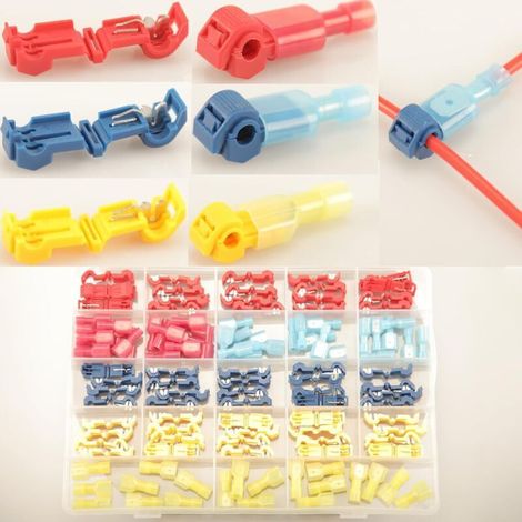 Quick-connect T-terminal electrical lug, T-connector wire connector, quick-connect electrical lug, self-stripping quick-splice T-terminal, crimp-on T-terminal electrical lugs (1/4)