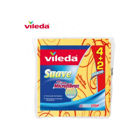 Bayeta Amarilla Suave 4+2 30% Microfibra 142010 Vileda