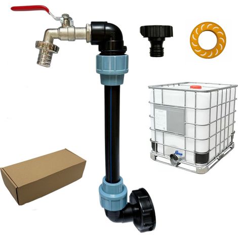 Kit pour cuve IBC 1000 L (poignée rouge, raccord 3/4" vers 1") [Cuve non incluse]