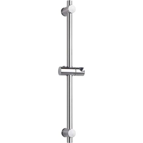 Duschstange aus Edelstahl 304 mit verstellbarer Höhe und Neigung, Oberfläche aus gebürstetem Edelstahl und poliertem Chrom, 66 cm (1/5)