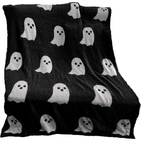 Couverture fantôme douce, confortable et respirante, idéale pour Halloween, pour regarder la télé ou camper. Noir et blanc, 100 x 150 cm, 650 g. (1/5)