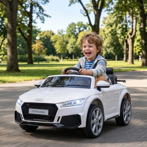 Voiture électrique pour enfants de 3 à 5 ans AUDI TT avec télécommande, portes ouvrantes et phares LED, blanche (1/5)