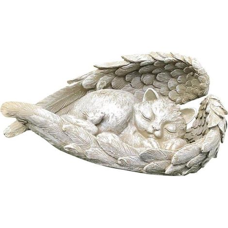 Statue d'animaux pour chien et chat,Statue de jardin,Ailes d'ange,Décoration funéraire,Résistant aux intempéries,Ange jardin