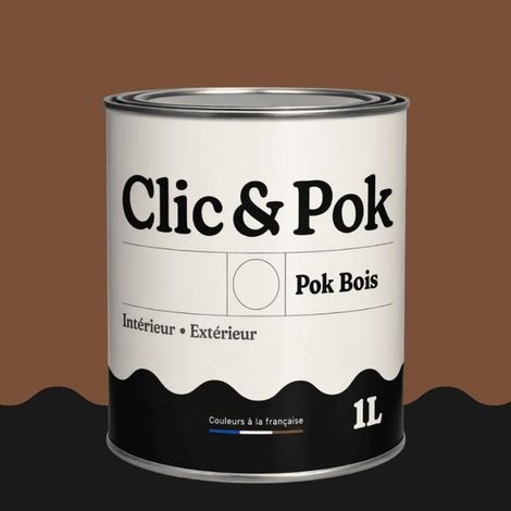 Peinture Bois Extérieur – POK BOIS - 1L - RAL 8024 - Brun beige- Résistante aux intempéries - Ne s'écaille pas (1/4)