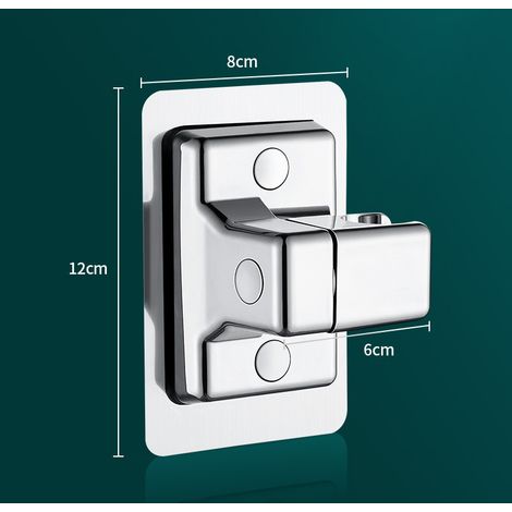 Duschkopfhalterung aus ABS, Wandhalterung, verstellbare, drehbare Halterung, selbstklebendes Badaccessoire, silberfarben