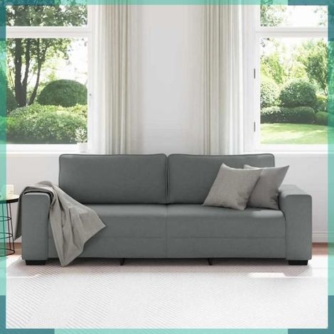 4105177 Canapé à 3 places gris foncé 220x77x82 cm tissu (1/5)