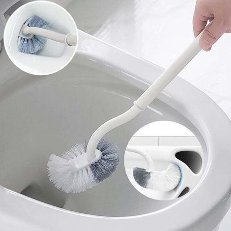 Professional Toilet Brush (Pack of 2) – Semi-Circular Head and 40cm Curved Handle, Effective Cleaning of Edges and Hard-to-Reach Areas (1/5)