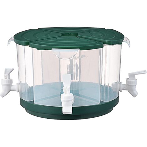 Distributeur De Boissons - 5,5 L - Rotatif Avec Robinet - Pour Réfrigérateur - Contenant À Jus Et Limonade - 4 Compartiments - Blanc (1/5)