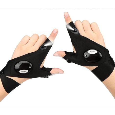 GROOFOO Paire de 2 Gants de Lampe de Poche à LED Gants de Pêche en Plein Air et Tournevis pour Réparer et Travailler dans les Endroits Sombres, Cadeaux de Gadgets d'Outils pour Hommes/ Femmes pour Bri (1/5)