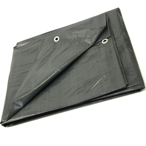 1 Bâche De Protection Gris 2x4m Œillets Aluminium Polyéthylène Jardin