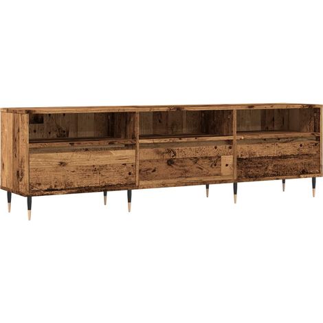 Meuble TV Banc TV Armoire TV vieux bois 150x30x44,5 cm bois d'ingénierie (1/5)