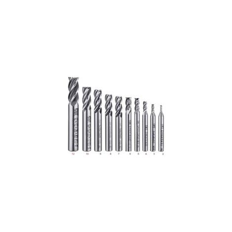 10-teiliger 4-Schneiden-Schaftfräser-Satz (2 bis 12 mm) – HSS-CNC-Schaftfräser-Set für Holz, Aluminium, Stahl und Titan – Crezuo (1/2)