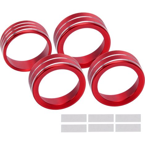 Suitable for 18-22 Jeep Wrangler JLJLU air conditioning knob trim ring and headlight adjustment knob trim ring - Red (1/3)
