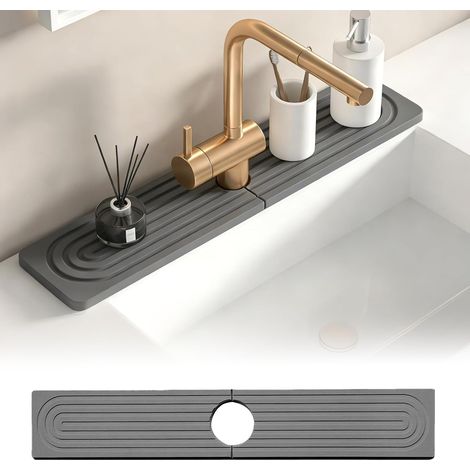 Tapis Égouttoir pour Robinet en Diatomite, Tapis Absorbant Séchage Rapide pour Évier, Protection Anti-Éclaboussures Plan de Travail Cuisine et Salle de Bain (1/5)