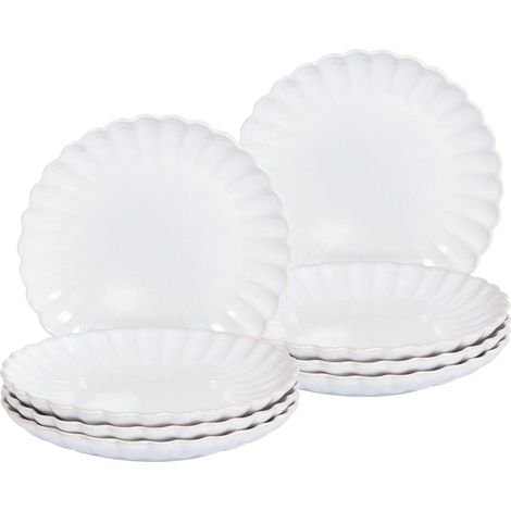 Dessertteller 8er Set NETTLE Steinzeug Cremeweiß (1/5)