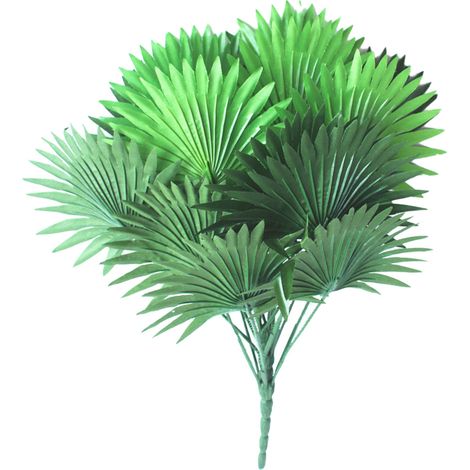 Plante Artificielle - Palmier en Soie - Décoration Intérieure Extérieure - Hauteur 50 cm - Diamètre d'Étalement 35 cm - 18 Feuilles - Lot de 1 (1/5)