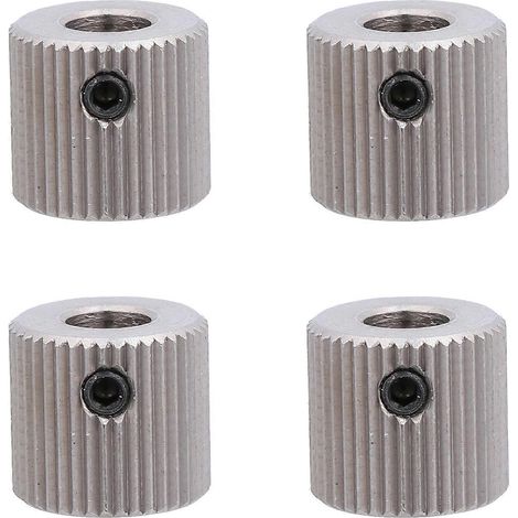 Roue d'extrusion en acier inoxydable, 4 engrenages à 40 dents, alésage intérieur de 5 mm-5MM-Silver