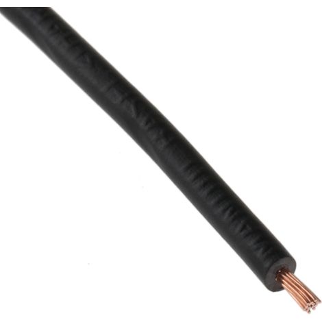 Fil électrique RS PRO 2491X, 16 0,5 mm² 20 AWG Non blindé, 500 V, PVC Noir, 100m ( Prix pour Bobine de 100 Mètres )